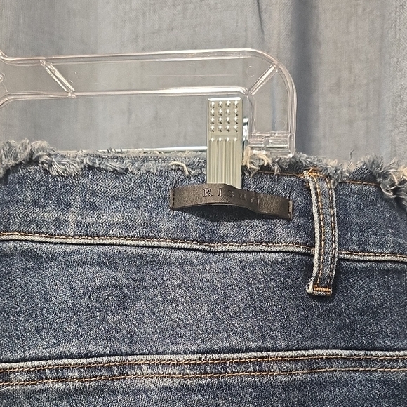 RISEN Frayed Hem And Waist Boyfriend Distressed Jeans in Classic Blue Size 3XL - Picture 10 of 14